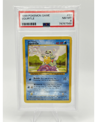 Pokémon Base Set Squirtle 63/102 PSA 8